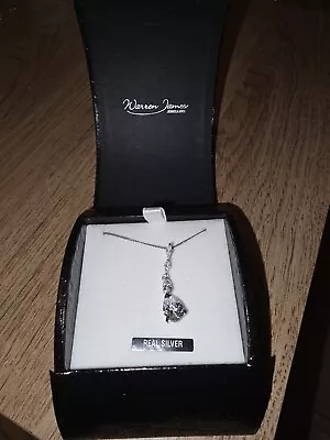 Sterling Silver Cubic Zirconia Stones Pendant • £10.99