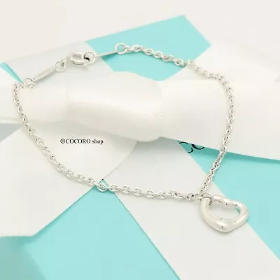 Tiffany & Co. Elsa Peretti Open Heart Bracelet 7.3  Sterling Silver 925 W/Pouch • $165