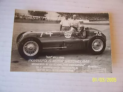 Vintage 1948 INDY 500 Indianapolis RPPC Real Photo Postcard  Doc Williams Car 74 • $9.95