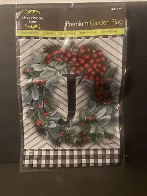 Winter Wreath Monogram Letter J Garden Flag 12.5  X 18  Briarwood Lane • $15