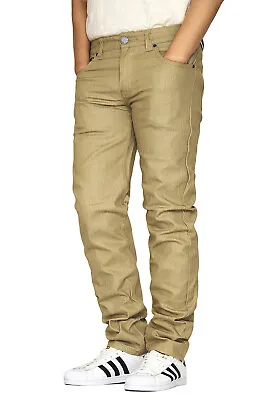 Men's Stretch Slim Fit Unwashed Raw Denim Jeans Victorious 8 Colors - Dl980 • $20.99