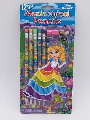 NEW Lisa Frank 12 Pc Mechanical Pencil Set Princess Cassara 2008 Erasers Refill • $34.95