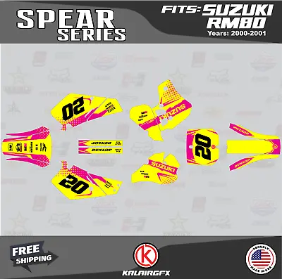 Graphics Decal Kit For Suzuki RM80 (2000-2001) RM80 Spear Series - Magenta • $54.99