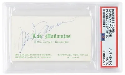 Marilyn Monroe Signed Autographed Business Card MEXICO 1962 PSA/DNA SLABBED • $24995