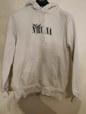 H&M Divided White Hooded Sweatshirt Nirvana Size S • £14