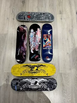 Lot Of 6 New  Skateboard Decks Antihero Real Tactics Santa Cruz • $100