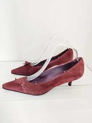£22.95 • Buy Jaime Mascaro Pointed Toe Kitten Heel Court Shoes Bow Detail Size 5