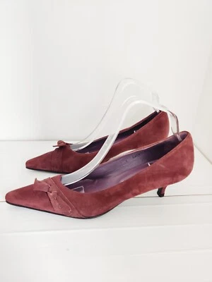 Jaime Mascaro Pointed Toe Kitten Heel Court Shoes Bow Detail Size 5 • £19.99