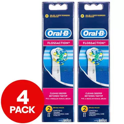2 X Oral B Fit Floss Action Brush Heads 2pk • $62