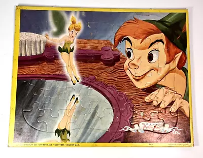 VINTAGE Jaymar Frame Tray Puzzle Walt Disney's Peter Pan Tinker Bell Reflection • $14.99