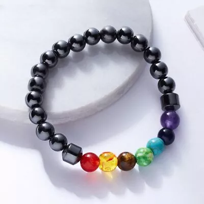 Magnetic Healing Therapy Beaded Bracelet Arthritis Hematite Pain Relief Gift New • $2.44