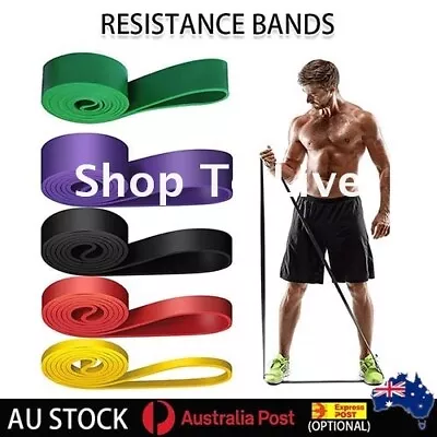 Resistance Band Power Exercise Yoga Fitness Heavy Strength Strap Elastic Stretch • $7.69