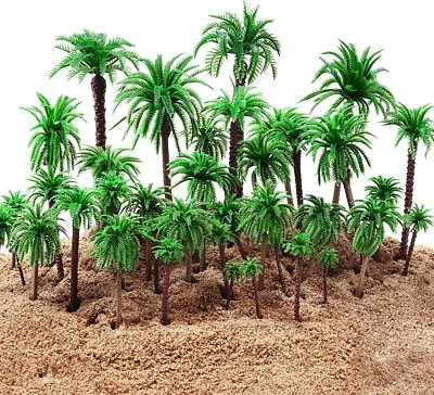 48 Pcs Model Tree Palm Trees For Garden Decor Train Railroad Miniature Scenery • $12.32