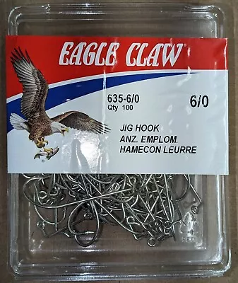 Eagle Claw Jig Hooks Size 635-6/0 (100 Pack) • $24.99