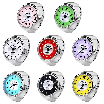 Men's Womens Creative Quartz Finger Ring Watch Arabic Numerals Dial Elastic Band • $11.99