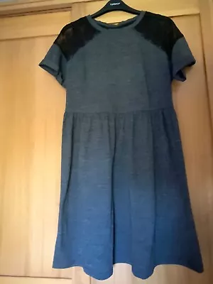 £1 • Buy Top Shop Short Sleeve Gray Mini Dress Size 10 With  Top Lace
