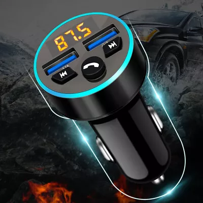 Car FM Transmitter Wireless Bluetooth MP3 Player Radio Adapter USB Charger Whted • $12.99