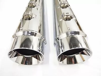 Harley Davidson Megaphone Electra Glide Low Slip-On Mufflers Exhaust Pipes CHR • $149.99