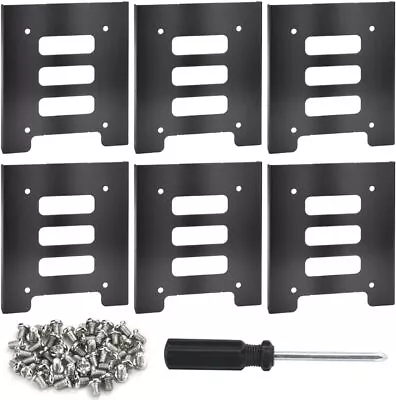 (6-pack) 2.5  To 3.5  Bay SSD Metal Hard Drive HDD Mounting Bracket Adapter Tray • £9.99