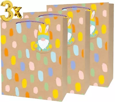 3x Medium Easter Eggs Luxury Present Gift Bags Easter Egg Gift Bag With Tag • £4.99