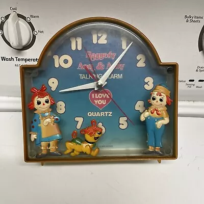 Vintage Raggedy Ann Andy Talking Alarm Clock I Love You Quartz - Not Working • $12
