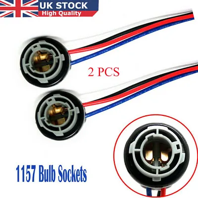 2x Bulb Holder BAY15D Car Tail Stop Light Glob Socket Adapter Universal 1157 UK • £4.98