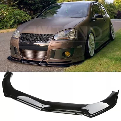 $89.29 • Buy For VW Jetta MK5 MK6 MK7 Front Bumper Lip Spoiler Splitter Body Kit Gloss Black
