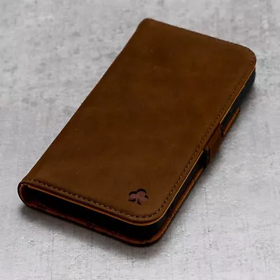 PORTER RILEY - IPhone 13 Genuine Nubuck Leather Stand Wallet Case • £31.99