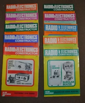 Vintage Radio Constructor Magazine 1974 (missing Sept Oct) Job Lot 10 Mags • £15