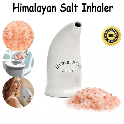 GLEAM Himalayan Salt Inhaler Pipe Natural Inhaler Crystal Pink Rock Salt Pipe UK • £11.99