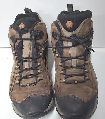 Mens Merrell Vibram Radius 10 Mid Waterproof Cocoa Hiking Boots  • $38