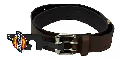 Dickies Men's Regular Leather Double Prong Brown Belt (Waist: 34)  • $15.29