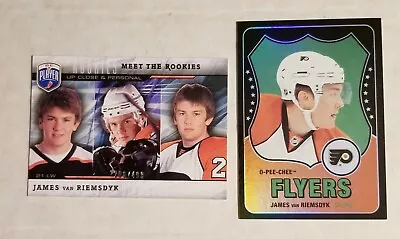 ☆ Lot Of 2 ~James Van Riemsdyk 2009 BAP ROOKIE MR4~ 2010 OPC Retro RAINBOW #374☆ • $4.50