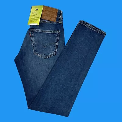 Levi’s 511 Mens Size 30x34 Slim Fit Straight Jeans All  Stretch Big E Blue Denim • $44.98