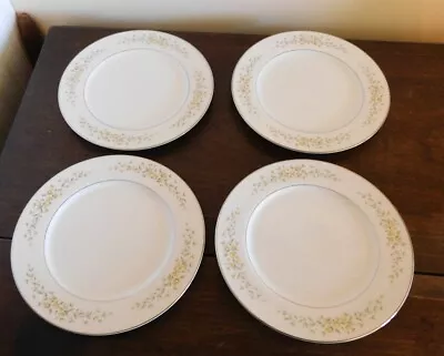 4 Salad Plates - Crown Victoria Japan - Carolyn Pattern - Yellow & White Flower • $17.50