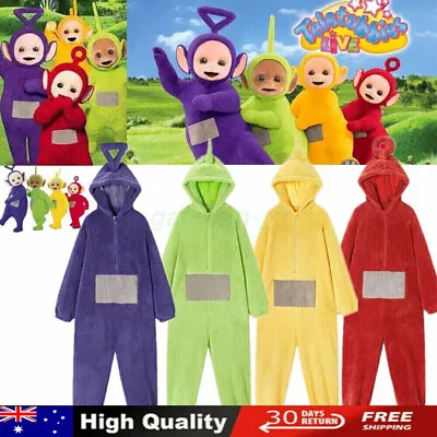 2023 Adult Sleepwear Teletubbies Costume Disi Onesis Lala Cosplay Jumpsuit Xmas • $35.99