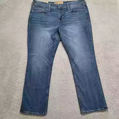 Seven 7 Jeans Mens 38x30 Blue Denim Slim Straight Distressed Casual Stretch Logo • $39.97