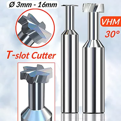 Solid Carbide T-slot End Mill Metalworking Milling Cutter Steel 30 Degree 3-16mm • $125.29