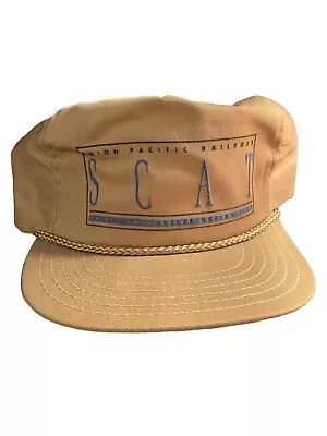 Union Pacific Railroad SCAT Ball Cap Hat Snapback Rope Trucker Vintage Beige • $14.99