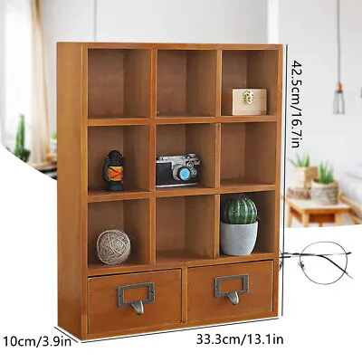 Durable Wooden Storage Shelf Vintage Wooden Display Cabinet With Metal Handle • $36