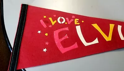 1960's Elvis Presley Felt Concert Pennant (Scarce / Vintage) Red I LOVE ELVIS • $69.99