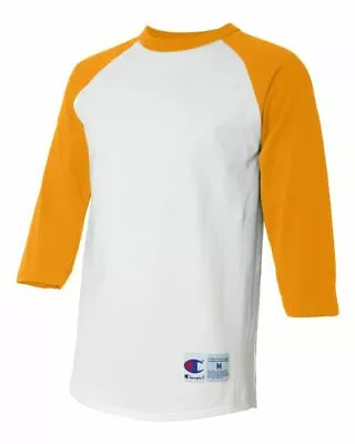 Champion Raglan Baseball Shirt Jersey Mens Tag-less T-Shirt 3/4 Sleeves NEW T137 • $13.55