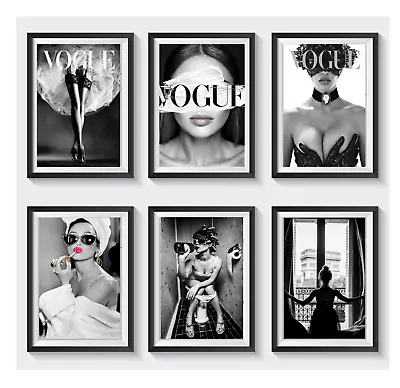 £3.49 • Buy Fashion Designer  Set Of 6 Wall Art Print Glamour Living Room Home Decor S07