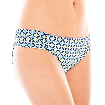 Stylus Apollo Blue Shirred Side-Tab Hipster Swim Bottoms Sizes L XL $38.00 • $10.49