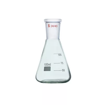 100ml 24/40 Lab Glass Erlenmeyer Flask Conical Flask Laboratory Glassware • $12.99