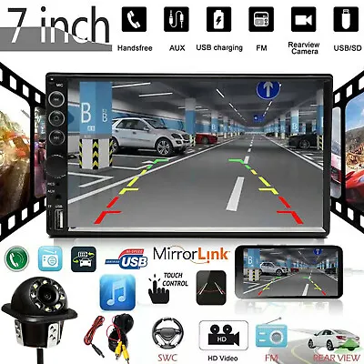 7  Touch Screen Car Stereo Radio MP5 Player BT SD Aux 2DIN Mirror For Navigation • $50.40