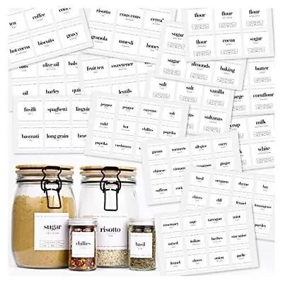 £9.99 • Buy Kitchen Labels For Jars - White Sticky Labels For Kitchen And Pantry Storage