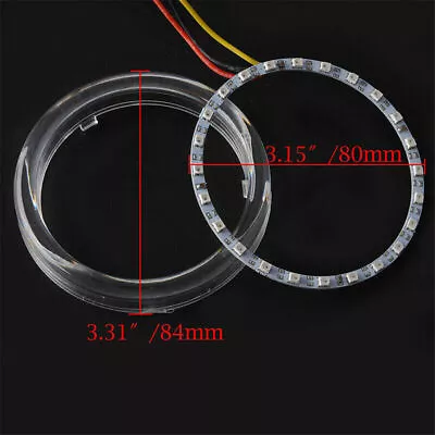 2x RGB Multi-color Angel Eyes Ring LED Lights With 2x PC Protector Lens 80 Mm • $35.91