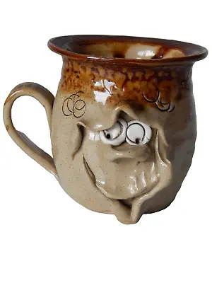 Vintage Ugly Face Mug Pretty Ugly Pottery Wales Stoneware Pottery Coffee Tea Cup • £10