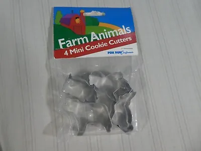 Vintage Fox Run Craftsmen Metal Mini Cookie Cutters ﻿Farm Animals B3 • $11.99